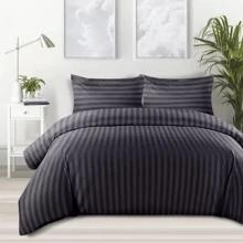 Bedding Double Sheets Set Luxurious Hotel Quality Affordable Bedding With SATIN Stripes- Soft And Breathable - Available In 5 Premium Colors - Single Double King Super King Size
