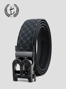 1pc Fashion Men's Belt With Automatic Buckle And Letter B Design, Premium Quality, Ideal For Casual Wear Summer, School Fall, Autumn, Halloween Autumn-Winter Accessories,Suitable For Teens, Youth,Men,Casual, Outdoor, Athletic, Vacation, Graduation Gifts, Birthday, Daily Wear