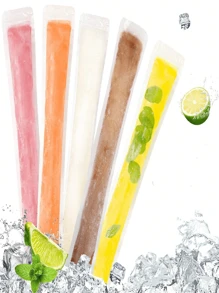 10/50pcs Disposable Ice Popsicle Mold Bags Freezer Tubes With A Funnel With Zip Seals For Healthy Snacks,Yogurt Sticks,Juice & Fruit Smoothies,Ice Candy Pops