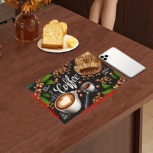 1pc Coffee Cup & Dish Drying Mat, Espresso Machine Countertop Absorbent Pad, Coffee Theme Bathroom Vanity Draining Mat, Soft Faucet Absorbent Pad, Vanity Cup Mat, Kitchen & Bathroom Accessories