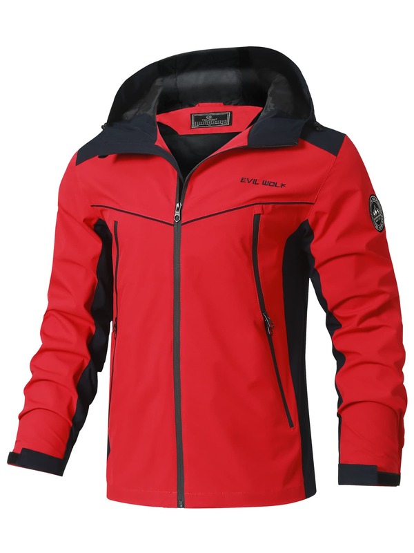 Jaqueta com Capuz Leve de Cor Sólida para Homens, Equipamento Casual para Primavera e Outono, Adequado para Caminhada e Escalada de Montanha