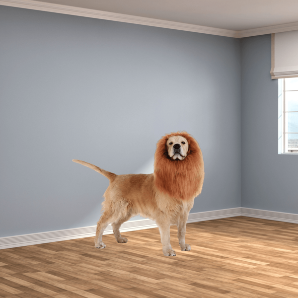 1pc Cross-Border Pet Lion Mane Wig, Realistic Lion Head Costume, Dog/Cat Halloween Costume Gift