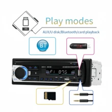 Reproductor estéreo para coche JSD-530-MP3 Radio para coche 60Wx4 con 2 USB y lector de tarjetas SD, carga rápida FM - Negro - Ver 6