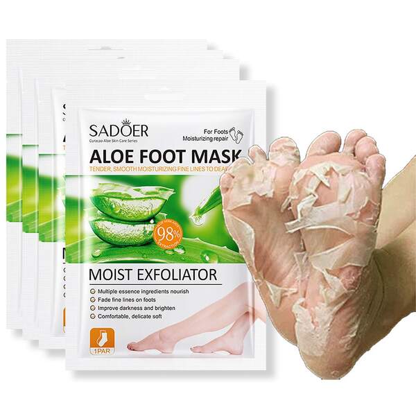 4pcs Foot Mask With Shea Butter And Goat Milk, Hydrating Foot Masks For Dry Cracked Feet, Dry Skin Moisturizer For Soft And Smooth Touch Feet - Men Women