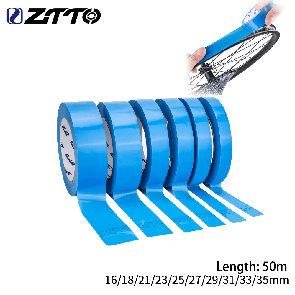 ZTTO Mountain & Road Bike 50m Tubeless Rim Tape, Rim Strip, Width 16/18/21/23/25/27/29/31/33/35mm, Suitable For 26", 27.5", 29", 700c Wheelsets - Blue - View 1