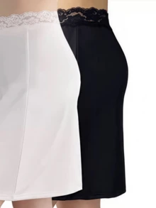 1 件大码白色蕾丝下摆衬裙吊带裙衬裙 - 彩色 - 查看 7