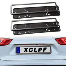 2个不锈钢欧标车牌框，带ABS底板，通用尺寸520mm*110mm车牌，欧盟汽车外饰配件，欧标车牌架，含螺丝套件，也适用于俄罗斯金属车牌框