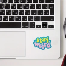 Stay Weird Sticker - Vinyl, Waterproof, Easy To Apply, Ideal For Laptops And Water Bottles, Laptop DecalBold Statement StickerDurable Vinyl - Multicolor - View 6