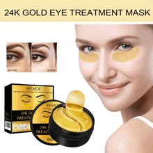 60 Peças Máscara de Olhos Dourada 24K, Máscara de Olhos Firmadora Contendo Colágeno, Ácido Hialurônico e Extrato de Camomila, Hidratante e Firmadora, Suaviza Rugas, Cataventos para Olhos de Colágeno Direcionados a: Olheiras, Bolsas Oculares, Olheiras, Adequados para Homens e Mulheres que Sofrem de Problemas Oculares Relacionados à Idade, Nutrição Poderosa para a Área dos Olhos, Reposição de Colágeno de Longa Duração