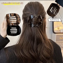 4 Stück/2 Stück/1 Stück Minimalistische ovale Haarklammern Set - Kunststoff Mehrfarbige Klemmklammern, Retro Schildpatt Haarklammern, Hinterkopf-Clips für Frauen, neue Leopardenmuster Haarklammern, geeignet für Frauen, große Größe Haarschmuck, elegante geometrische Haarklammern, geeignet für Dutt, geeignet für Teenager und Erwachsene, stilvoller Haarklammern Set, hochwertige Haarschmuck
