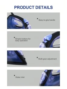 SOKANY 1 pezzo Ferro da stiro a vapore ad alta potenza da 1600W, Stiratore portatile per indumenti, 5 impostazioni di calore, Serbatoio dell'acqua grande da 190ML, Rimuovi pieghe per uso domestico e da viaggio, Stiratore portatile per indumenti da viaggio per affari