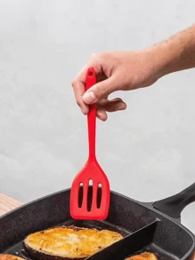 1PC Silicone Slotted Design Non-Stick Mixing Pancake Turner Spatula Cooking Tool,Small Silicone Slotted Spatula,Heat Resistant Non-Stick Cooking Steak Pancake Spatula Kitchen Utensil,For Cooking, Baking,Grilling & Non-Stick Cookware,For Eggs, Pancakes & More