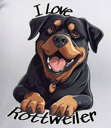 Playera de Dama imagen ROTTWEILER perrito - Blanco - Ver 1