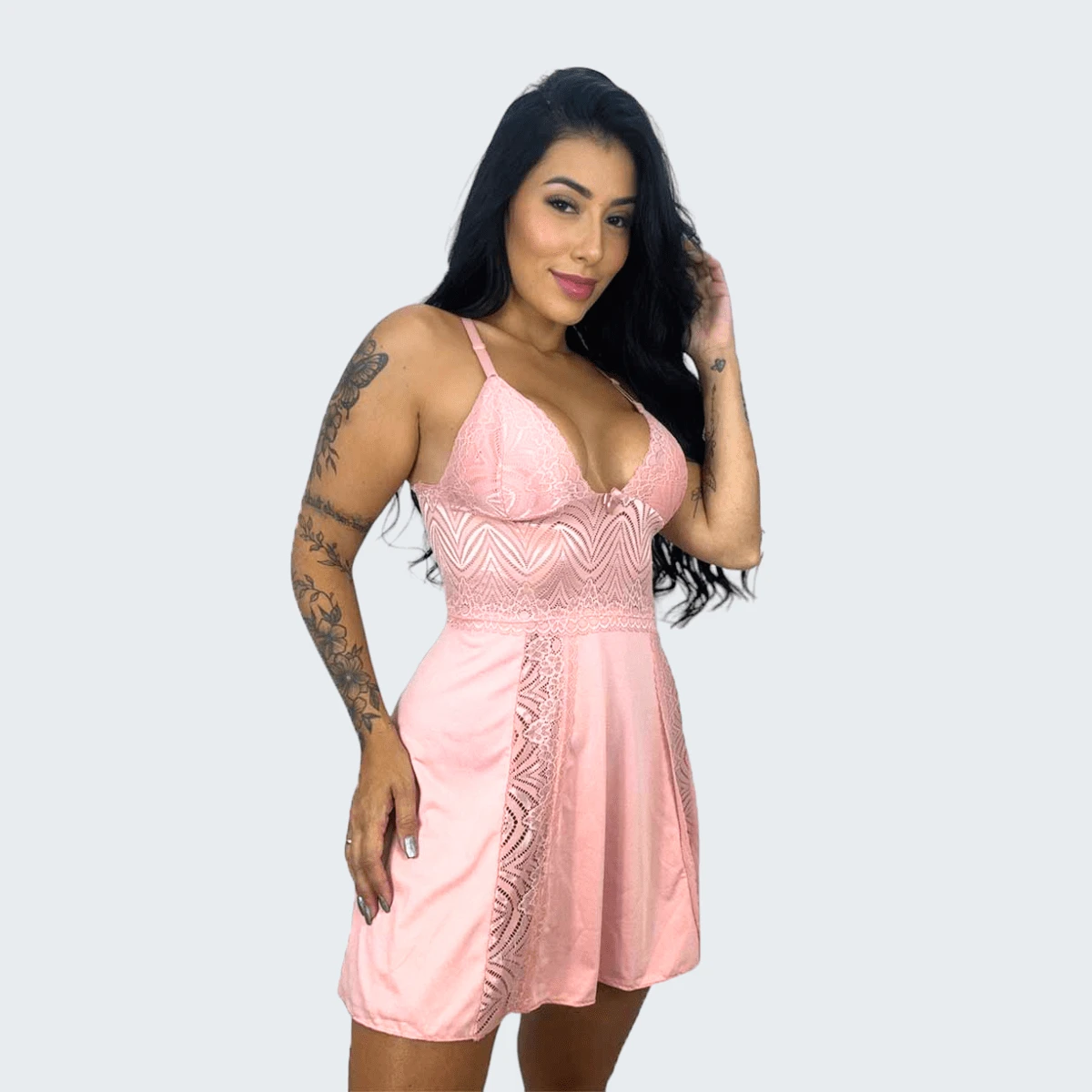 Women Nightgowns & Sleepshirts - Baby Pink - View 1