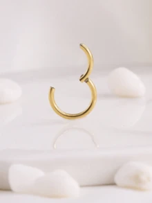 1pc Hight Segment Nose Ear Ring Septum Earrings Septum Ring 16G1.2MM Rod Thick Piercing Fashion Jewelry - Yellow Gold - View 9