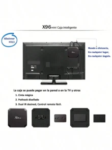 X96 Mini Android Tv Box Versión Android 11.0 S905W 2G+16G Quad Core Soporte 2.4G Wireless WIFI Smart TV BOX Set Top Box - Tipo de Enchufe A USA (110-127V) - Ver 6