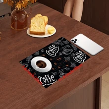 1pc Coffee Cup & Dish Drying Mat, Espresso Machine Countertop Absorbent Pad, Coffee Theme Bathroom Vanity Draining Mat, Soft Faucet Absorbent Pad, Vanity Cup Mat, Kitchen & Bathroom Accessories