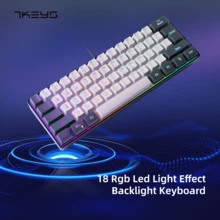 60% Compact Wired Keyboard, 61 Keys Membrane Keyboard, RGB Backlit, Mini Portable Office Computer Keyboard For Windows Tablet And Laptop, White And Grey - G61-white Gray - View 4