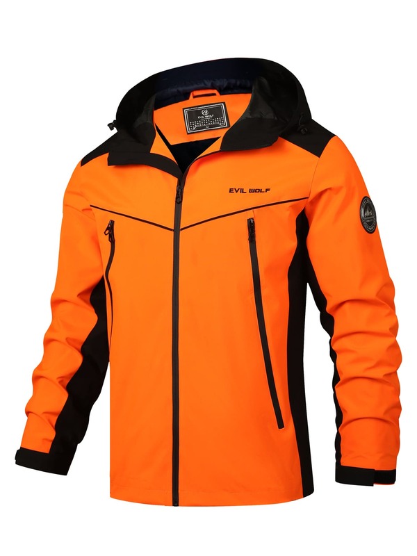 Jaqueta com Capuz Leve de Cor Sólida para Homens, Equipamento Casual para Primavera e Outono, Adequado para Caminhada e Escalada de Montanha