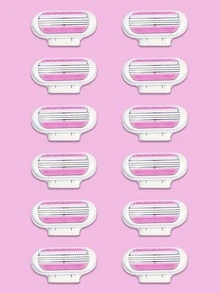 1 个手柄 + 8 个刀片套装女士比基尼手动脱毛工具 3 层不锈钢剃须刀片可更换刀片 - 彩色 - 查看 7