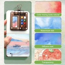 5 قطع طقم صغير محمول لألوان المائية، مع منطقة خلط متكاملة، طقم رسم سفر بلاستيكي، مشابك وفرش ألوان مائية، للفنانين، صندوق فارغ - ملحقات سهل الحمل للرسم والتلوين في الهواء الطلق - متعدد الألوان - مشاهدة 9