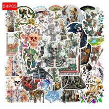 50张植物骷髅精美卡通涂鸦贴纸创意高颜值自粘手机水杯笔记本电脑贴纸