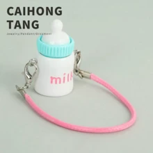 Petit accessoire ornemental mignon en forme de bouteille de lait, modèle miniature pour maison de poupée, pendentif miniature en forme de bouteille de lait, tasse à lait, accessoire alimentaire micro, accessoire de jeu pour maison de poupée, accessoire de décoration de scène - Multicolore - Voir 10