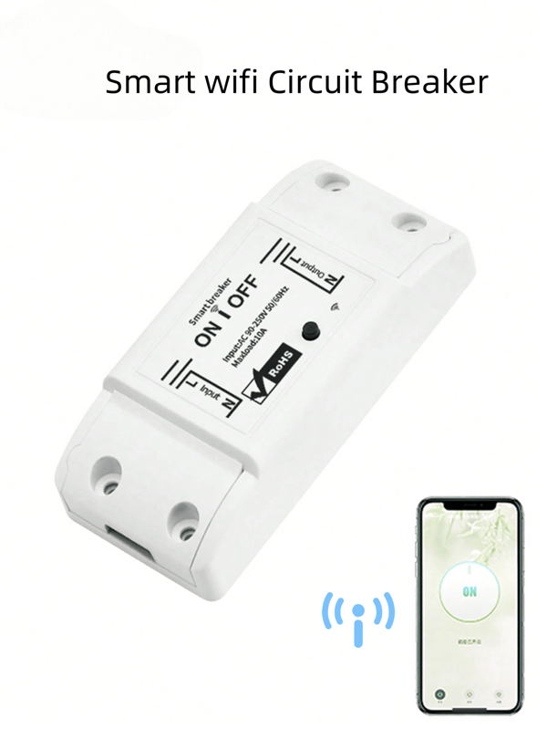 1 pièce Interrupteur intelligent à bande WiFi avec télécommande, contrôle vocal, contrôle sans fil, minuterie marche/arrêt, partage, graffiti, couleur blanche moderne, monoca nal, relais 10A 90-250V, large tension, appareil électrique intelligent pour la maison