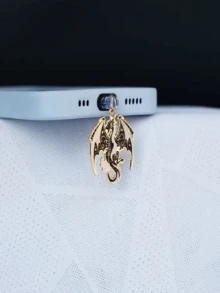 قطعة واحدة من ملحقات المجوهرات Zinc Alloy الغربية على شكل تنين وطائر، مناسبة للإضاءة (5-14)، واجهة أندرويد/طباعة-C - الأسود - مشاهدة 1