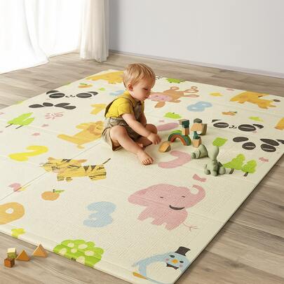 Tapete Bebe Emborrachado 180x120  Infantil Educativo Unissex Crianças Tatame Dobrável Estampas Divertidas