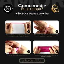 Par de aliança de casamento Abaulada 4mm + Caixinha + Anel Solitário Aço Inoxidável Banhado Brilho Ouro 18k - Dourado - Visão 7