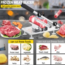 Cortadora manual de carne congelada, cortadoras de carnes de acero inoxidable para carne de res y carne, máquina cortadora de alimentos para cocinar en casacuchillo de cocina para uso en el hogar, olla caliente Shabu