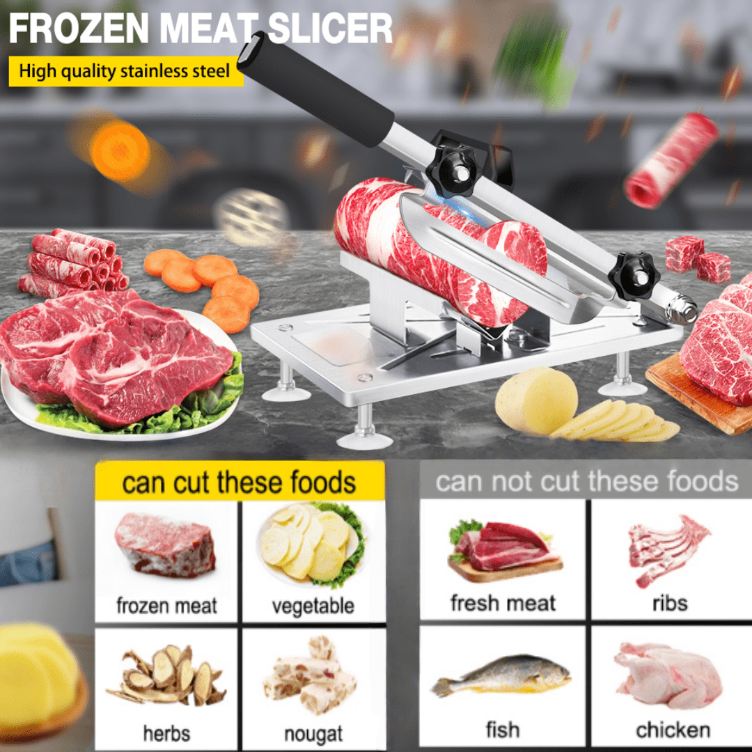 Manual Frozen Meat Slicer,Stainless Steel Meat Cleavers For Beef Mutton Roll,Food Slicer Machine For Home Cooking|Kitchen Knife For Use For Home Cooking Hotpot Shabu