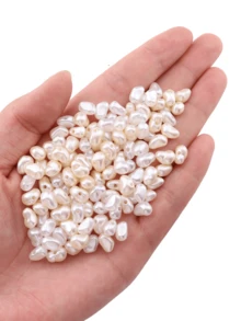 300 hạt ngọc trai Baroque ABS 3D thời trang không đối xứng dùng làm vòng tay, vòng cổ, khuyên tai, đồ trang sức tự làm - Ngọc trai hình thỏi nhỏ - Xem 1