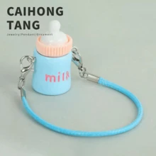 Petit accessoire ornemental mignon en forme de bouteille de lait, modèle miniature pour maison de poupée, pendentif miniature en forme de bouteille de lait, tasse à lait, accessoire alimentaire micro, accessoire de jeu pour maison de poupée, accessoire de décoration de scène - Multicolore - Voir 9