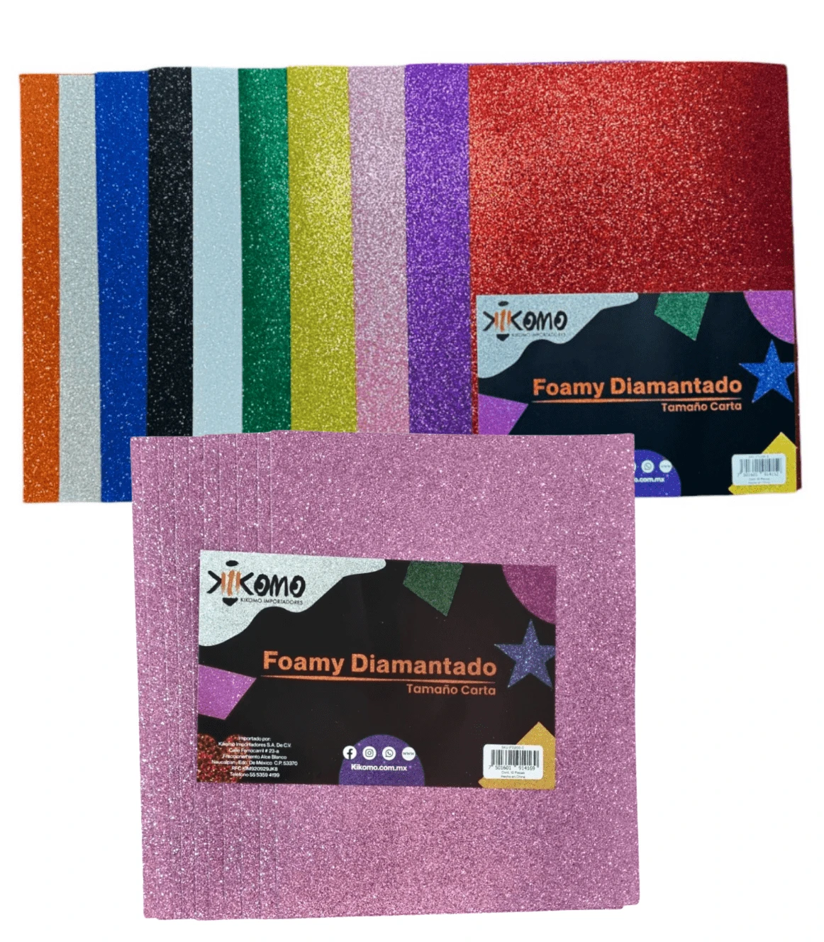Foamy T/Carta Diamantado Paq 24 hoja fomy fomi escuela - Morado - Ver 1