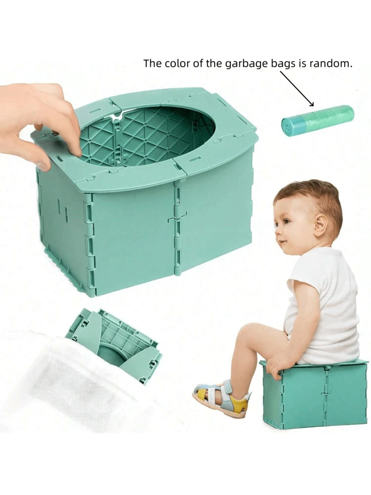 Asiento de entrenamiento portátil y plegable para ir al baño para niños pequeños, con bolsa de limpieza, reutilizable para campamento al aire libre, viajes, asiento de inodoro para niños - Multicolor - Añade 8