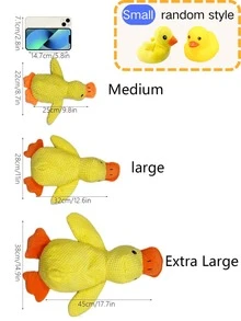 嘎嘎叫鸭毛绒节日狗狗玩具，带吱吱叫声，适合小型犬幼犬，狗狗咀嚼玩具圣诞节万圣节镇静咀嚼玩具，适合焦虑的狗狗，可爱的互动宠物玩具，最适合作为圣诞礼物 - 彩色 - 查看 3