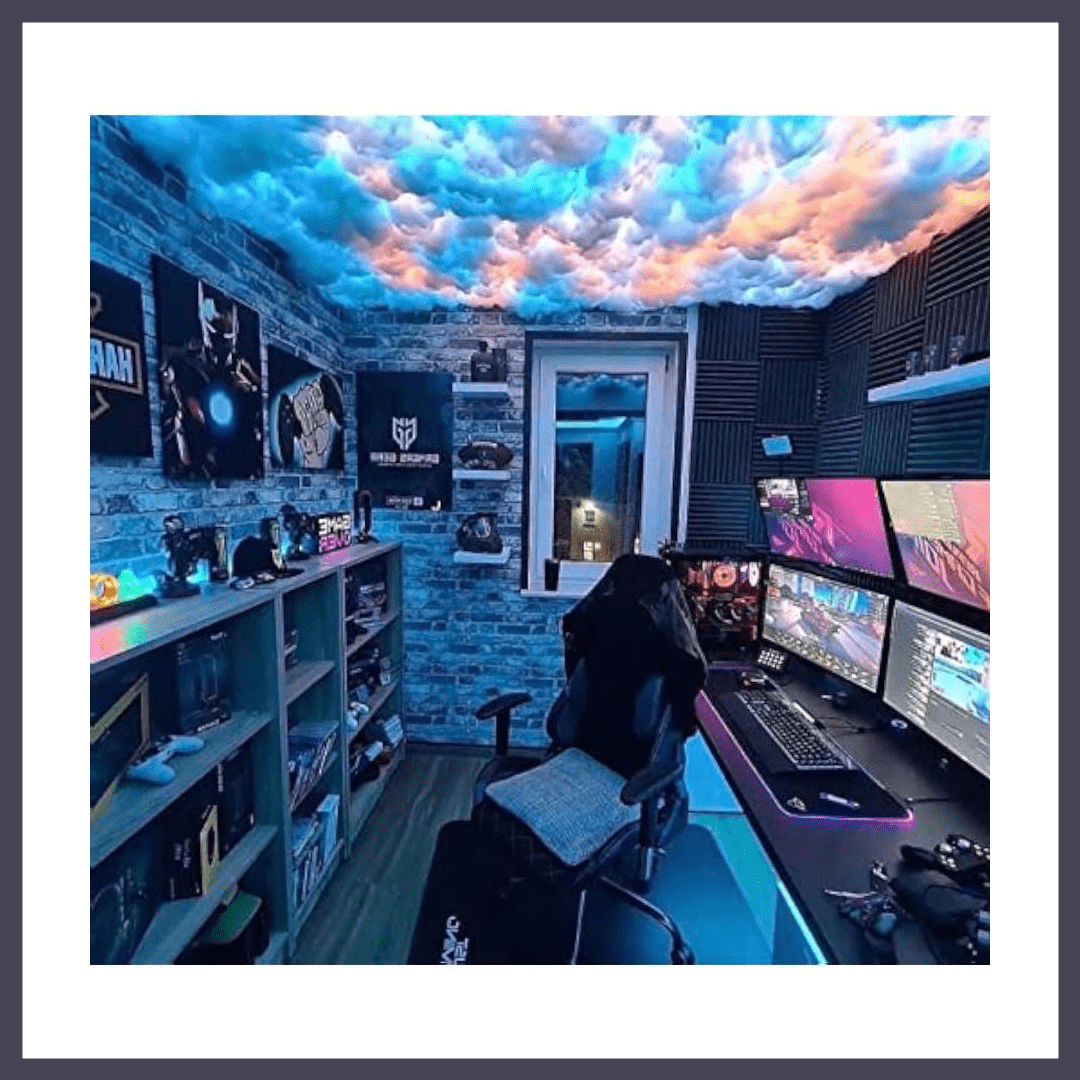 Restaurant,32 Feet, DIY Creative Cloud Lights Gaming Room Garage Club Bar Dj Party Light, 2025 New Cloud Light, 3D Thundercloud LED Light Cotton Lightning Cloud Colorful Atmosphere Night Light