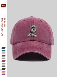 1pc Cute Schnauzer Truck Cap, Made Of Durable Polyester, Adjustable Strap Design, Soft Top For Comfort, Fashionable Accessory For Pets And Fashion Lovers, European & American Style, Multi-Color Options, Pet Themed Design, Versatile Daily Accessory, Pet Lover's Gift, Suitable For Travel, Dating, Party, Fishing, Golf And Other Activities, Back To School, Halloween, Mother's Day Gift - A - View 8