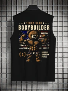 Men's Oversized Printed Tank Top Body Builder Workout Gym Leisure Casual Outing Cod 567