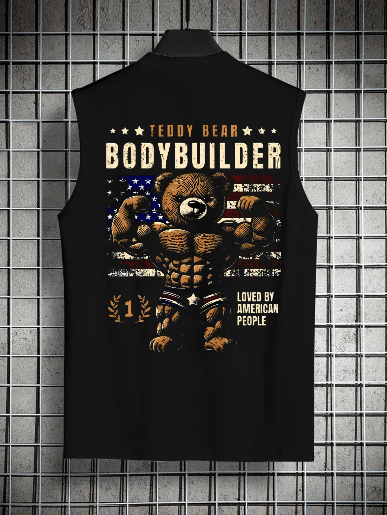 Men's Oversized Printed Tank Top Body Builder Workout Gym Leisure Casual Outing Cod 567