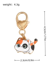 1 件猫咪表情钥匙扣，黑白猫，笑脸猫，逗猫，珠宝钥匙扣吊坠，送给女朋友、约会、派对、夏季服装的礼物 - 彩色 - 查看 10