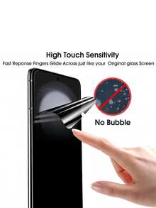 3pcs Privacy Anti-Peeping Hydrogel Film, Compatible With Samsung Galaxy Z Flip 7 Z Flip6 Z Flip5 Z Flip4 Z Flip3, Soft Screen Protector, Ultra Clear Front Display, Side Privacy Protection, Smooth Touch, Anti-Scratch, Anti-Dust, Waterproof, Anti-Fingerprint, Durable - Black - View 8