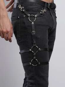 Men's Leather Leg Harness Punk Leather Garter Belt For Men Rave Party Outfit Men's Waist Accessories