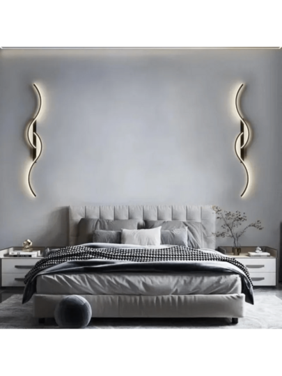 Moderne LED Wand Sconce Warm Wit Verlichting Temperature, Semi Flush Mount Metal Fixture Living Room, Dining Area, Vanity, Industrial Includes Installation Hardware, Removable Clamp, Hard Wire Setup, Polished Finish, 110V 240V Compatibility, Elegante Home Lighting Finish Lamp, Room view 6
