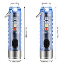 夏季海滩假日 S11 迷你强力 LED 钥匙扣手电筒,战术便携式高亮度笔形手电筒,SST20 LED USB 可充电,IP65 防水,多功能应急照明,内置电池(绿色) - 綠色 - 查看 19