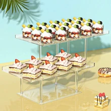 Acrylic Dessert Display Stand Set, Clear Acrylic Cupcake Stand For Cupcakes, Sweets, Pastries, Food Trays, Cookie Dessert Plates, Service Trays, Pedestal Base, Suitable For Weddings, Birthday Parties