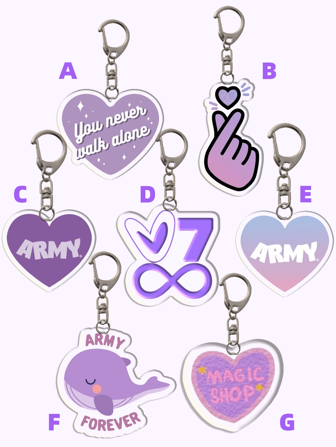 1pc Acrylic Cartoon Keychain Bangtan Keychain/Friendship Purple Color Keychain: Featuring Characters Bag Accessories, Funny Jewelry, And Fans Gifts. Ideal For Boyfriends, Girlfriends, Family Members, Teachers, Party Gifts, And -Themed Cell Phone Decorations. Bag Accessories Lanyards With Id Holder Car Accessories Bag Charms