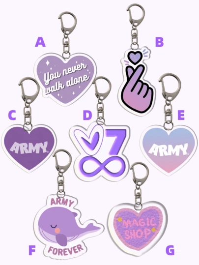 1pc Cartoon Purple Keychain, Made Of Acrylic Material, Suitable As Gifts For Boyfriends, Girlfriends, Family, Teachers, Party Favors, And ARMY-Themed Phone Decorations